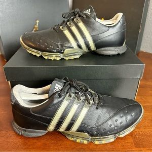 Adidas Men’s 11 Powerband 3.0 Golf Shoes Black 675490 Lace Up Low Top Leather